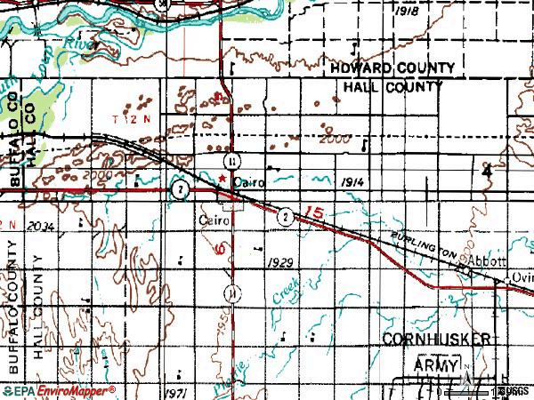 Zip code 68824 topographic map
