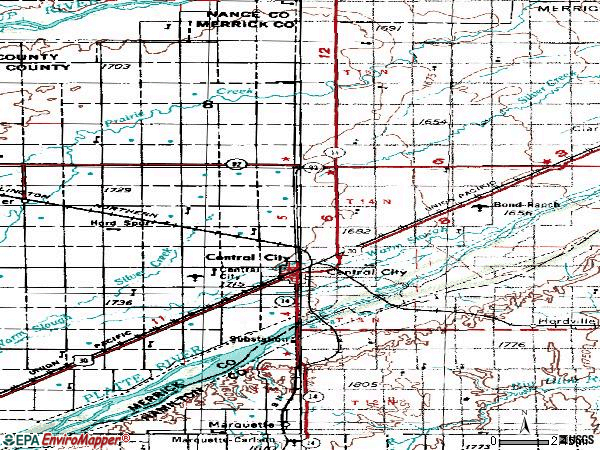 Zip code 68826 topographic map
