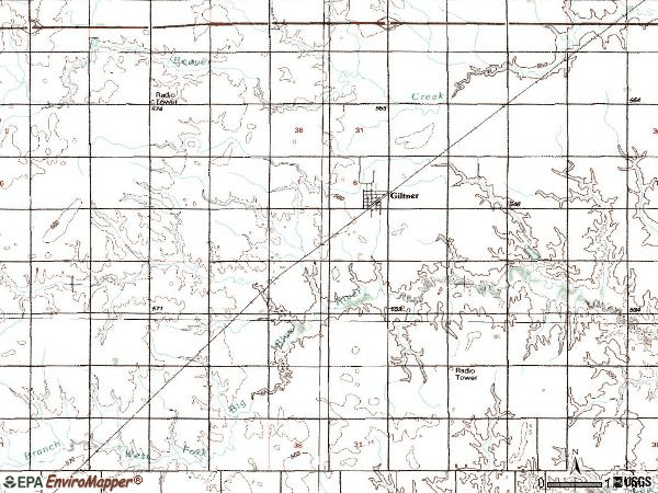 Zip code 68841 topographic map