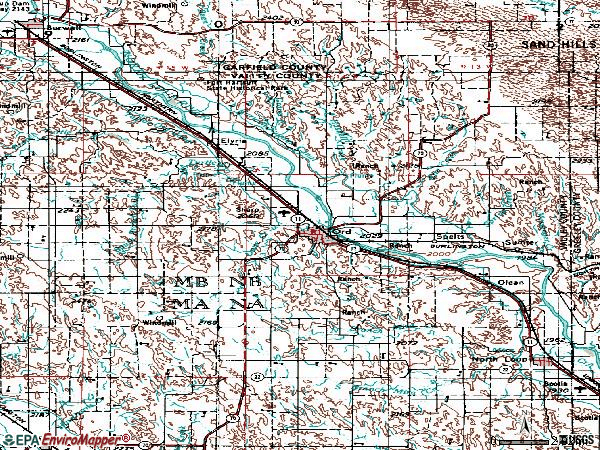 Zip code 68862 topographic map