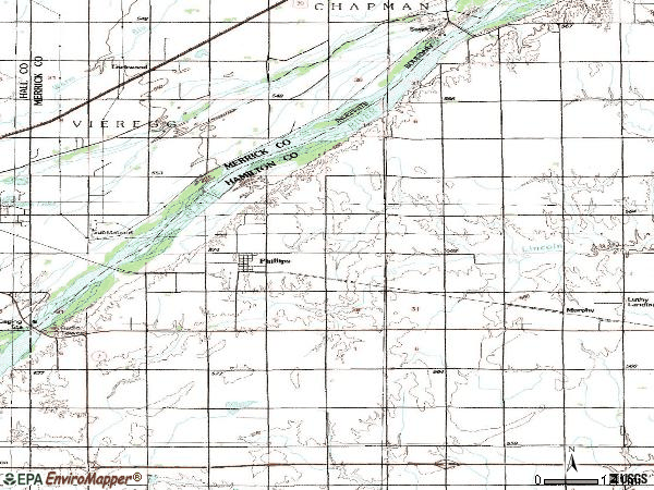 Zip code 68865 topographic map