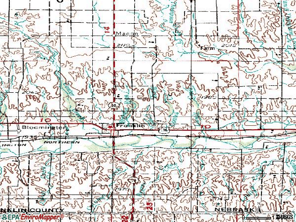 Zip code 68939 topographic map
