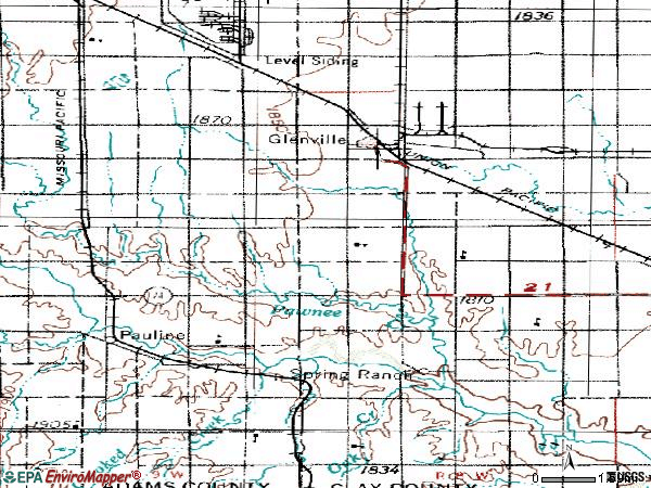 Zip code 68941 topographic map