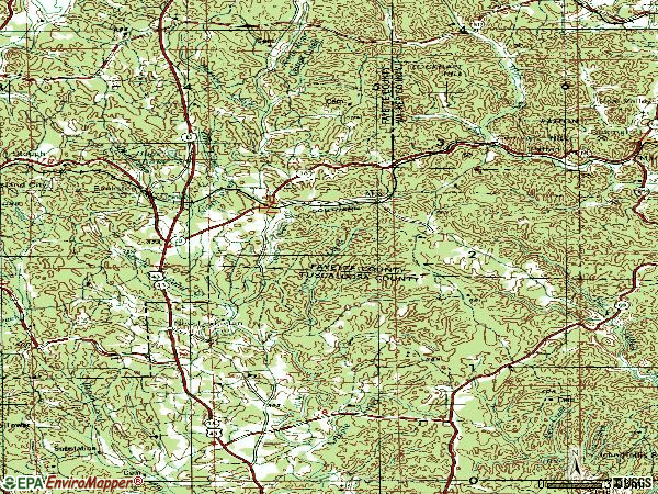 Zip code 35546 topographic map