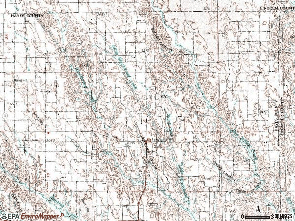 Zip code 69032 topographic map