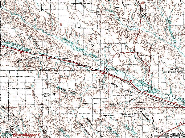 Zip code 69040 topographic map