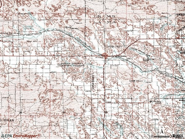 Zip code 69120 topographic map