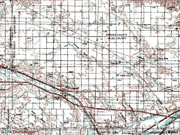 Zip code 69129 topographic map