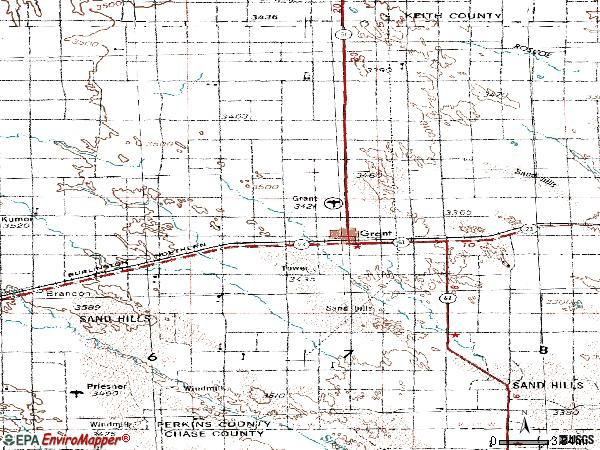 Zip code 69131 topographic map