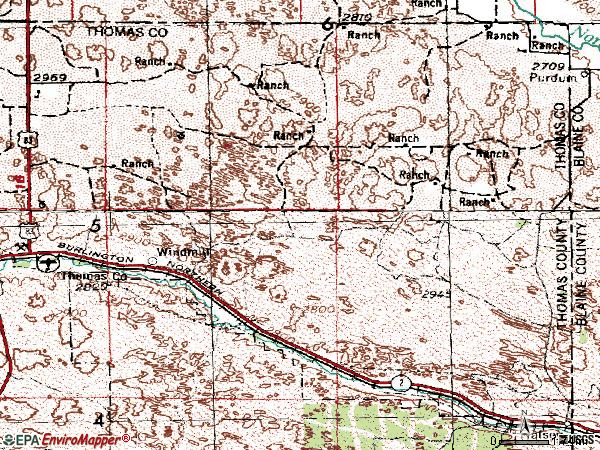 Zip code 69142 topographic map
