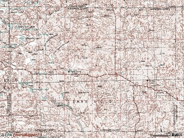 Zip code 69167 topographic map