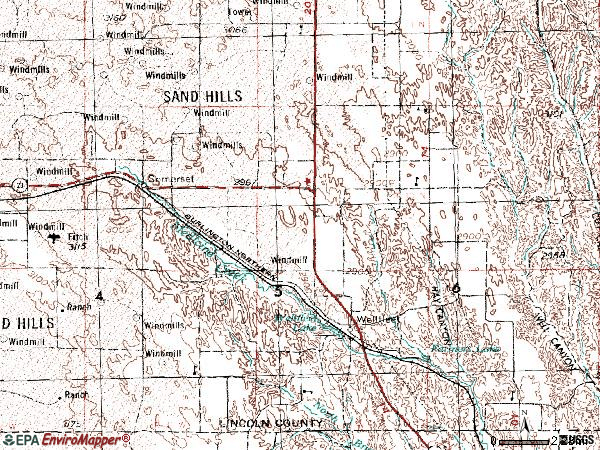 Zip code 69170 topographic map