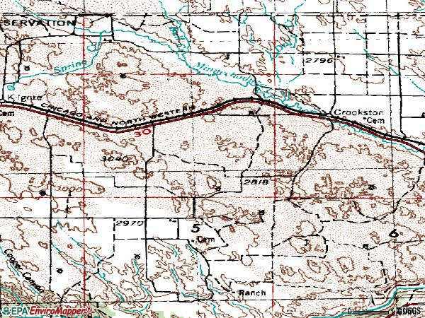 Zip code 69212 topographic map