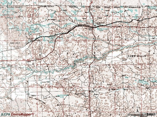 Zip code 69218 topographic map