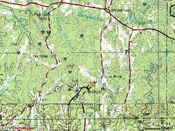 Zip code 35548 topographic map