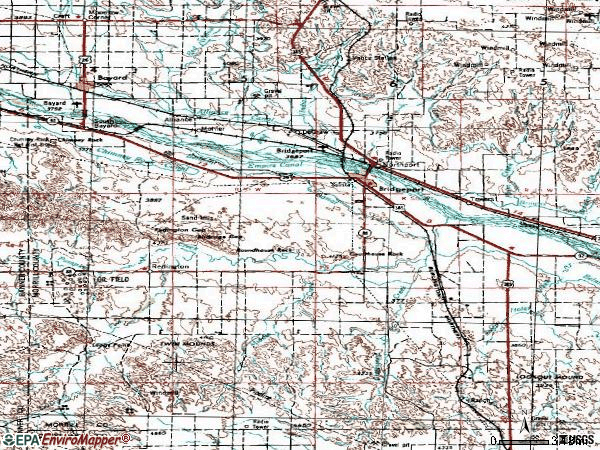 Zip code 69336 topographic map