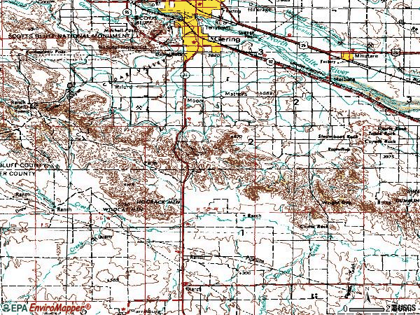 Zip code 69341 topographic map