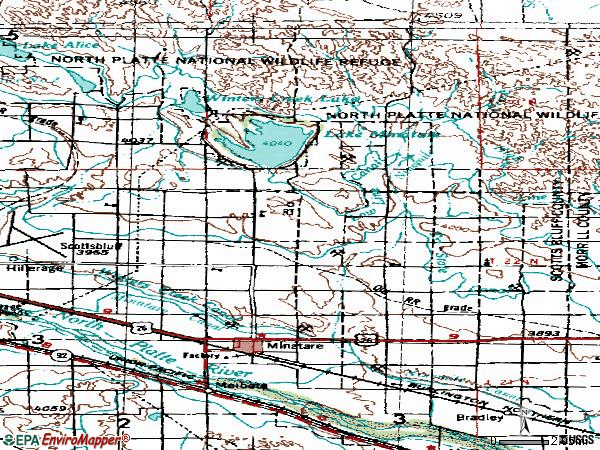 Zip code 69356 topographic map