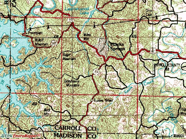 Zip code 72632 topographic map