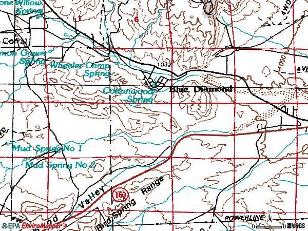 Zip code 89004 topographic map