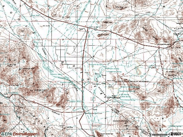Zip code 89020 topographic map
