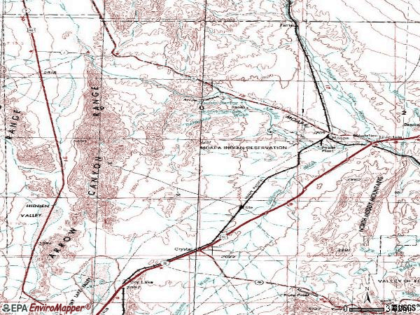 Zip code 89025 topographic map