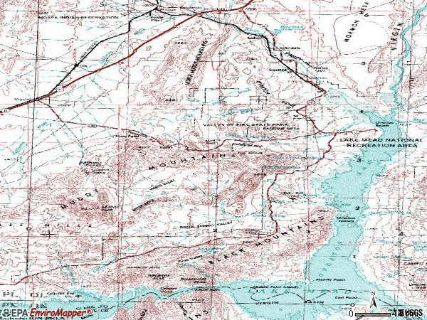Zip code 89040 topographic map