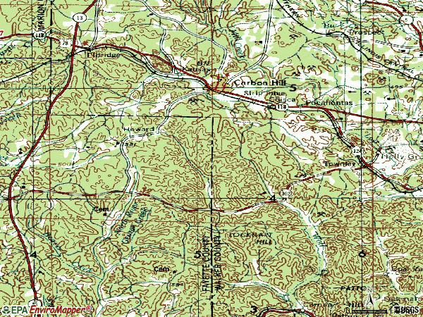 Zip code 35549 topographic map