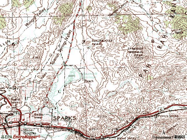 Zip code 89436 topographic map