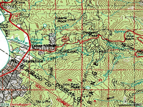 Zip code 89449 topographic map