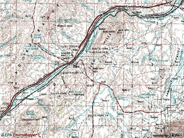 Zip code 89803 topographic map