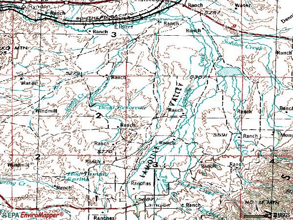 Zip code 89828 topographic map