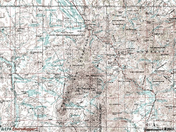 Zip code 89831 topographic map