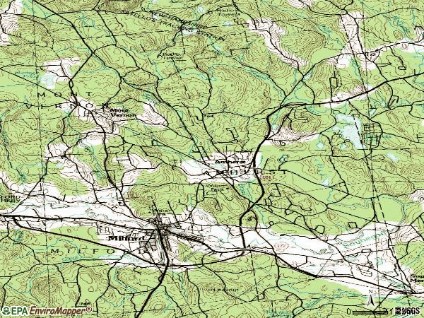 Zip code 03031 topographic map