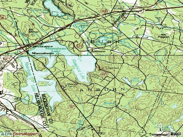 Zip code 03032 topographic map