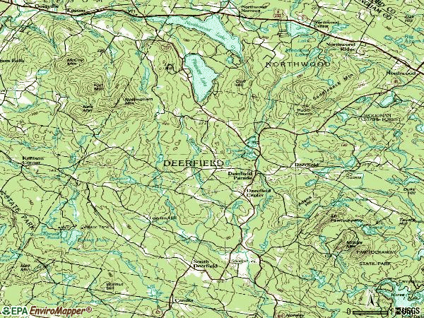 Zip code 03037 topographic map
