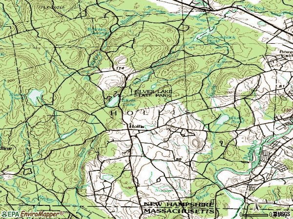 Zip code 03049 topographic map