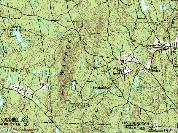 Zip code 03071 topographic map
