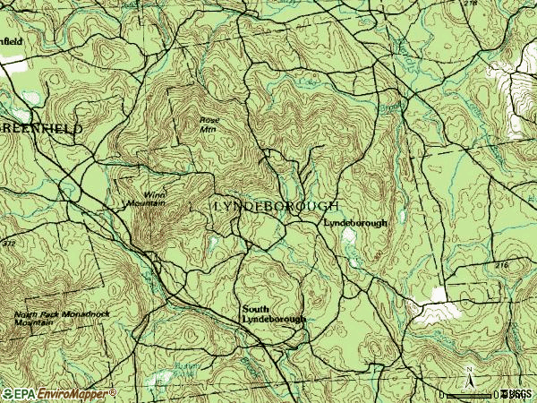 Zip code 03082 topographic map