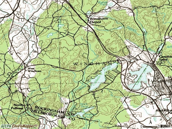 Zip code 03087 topographic map