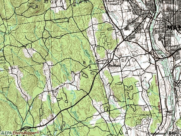 Zip code 03110 topographic map