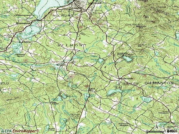 Zip code 03220 topographic map