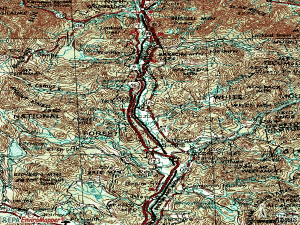 Zip code 03223 topographic map