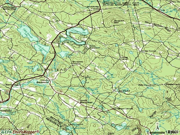 Zip code 03225 topographic map