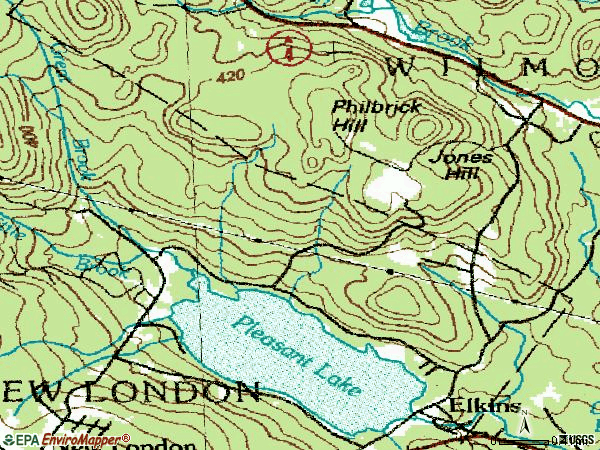 Zip code 03233 topographic map