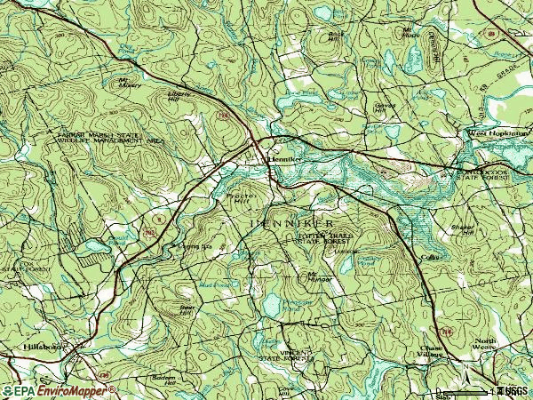 Zip code 03242 topographic map