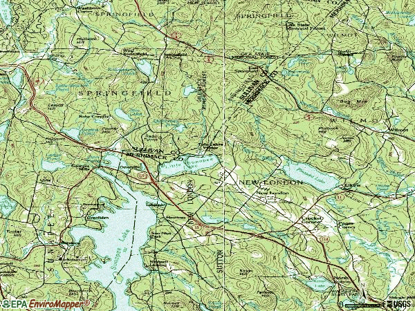 Zip code 03257 topographic map
