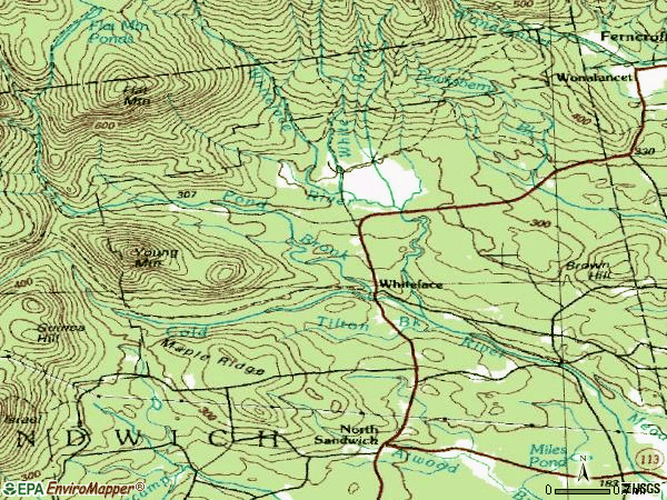 Zip code 03259 topographic map
