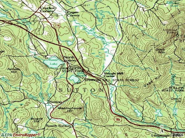 Zip code 03260 topographic map