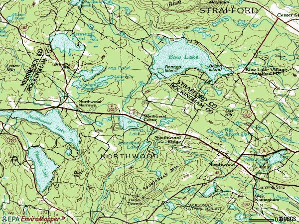 Zip code 03261 topographic map